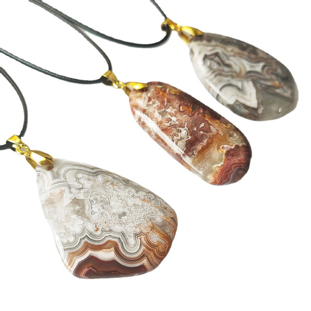 Crazy Agate crystal pendant for healing jewelry collection