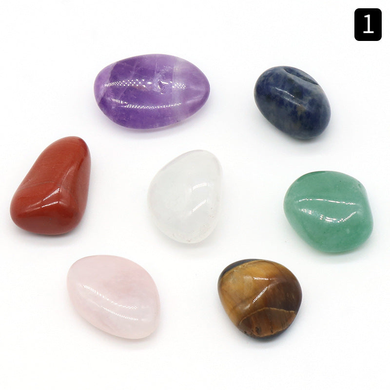 Natural stone gift set with agate and jade crystals top view
