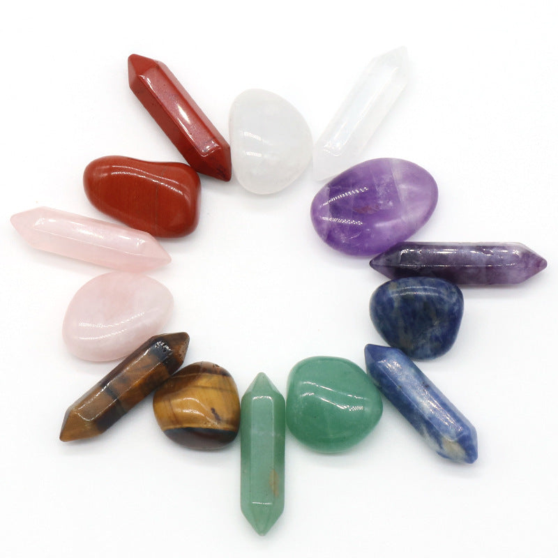 Natural gemstone gift box with colorful crystal specimens