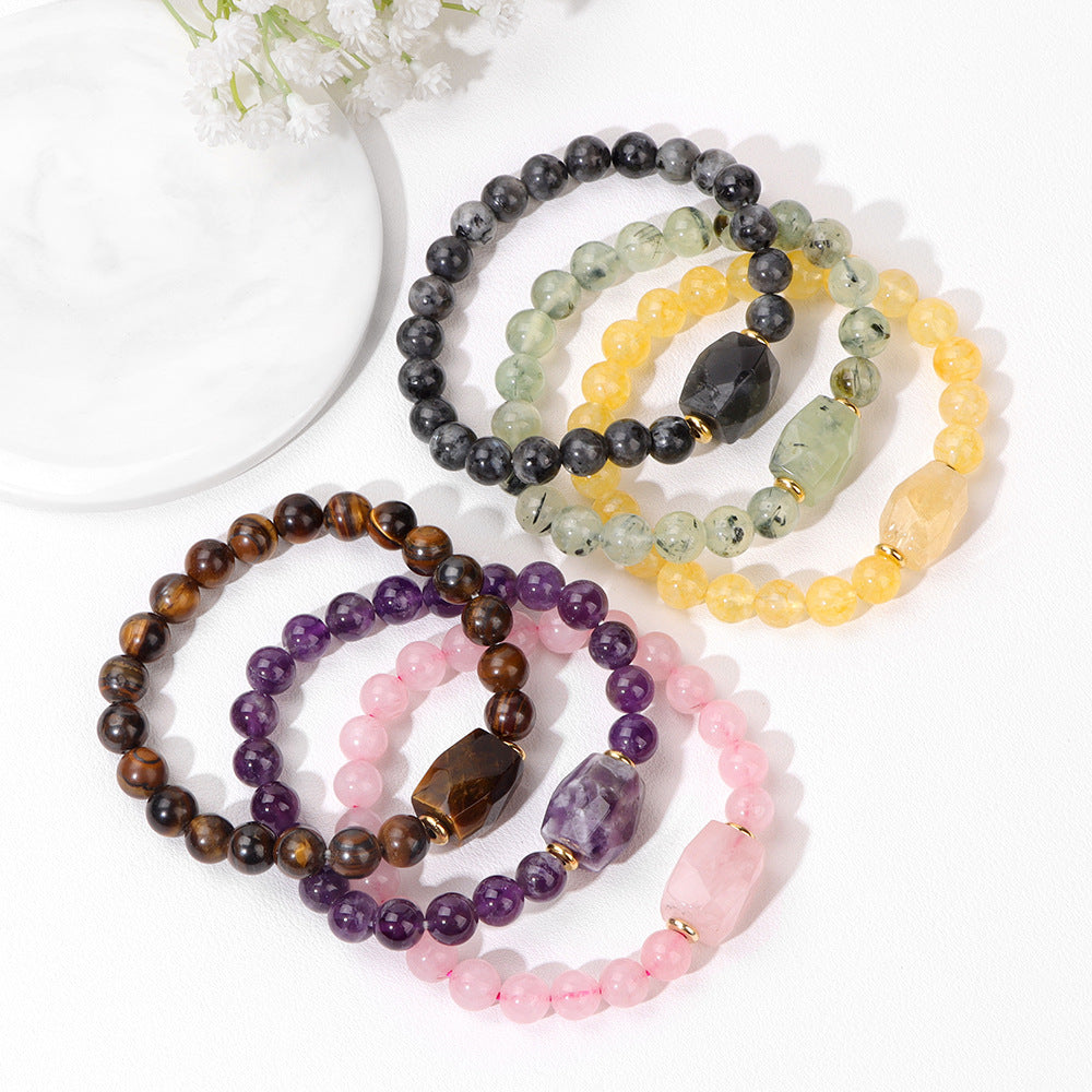 Natural Crystal Stone Bead Bracelet