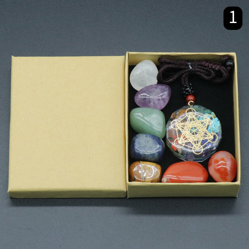 Crystal agate and jade gift set packaging detail