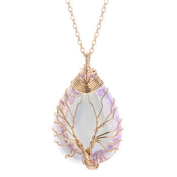 Natural Crystal Tree of Life pendant 
