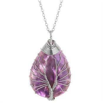 Natural Crystal Tree of Life pendant 