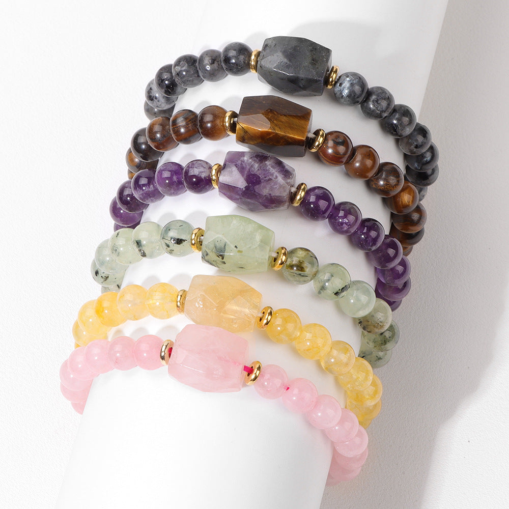 Natural Crystal Stone Bead Bracelet